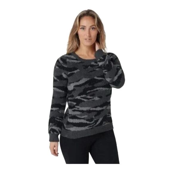 Barefoot Dreams CozyChic Camo Crew Neck Pullover - Picture 1 of 5